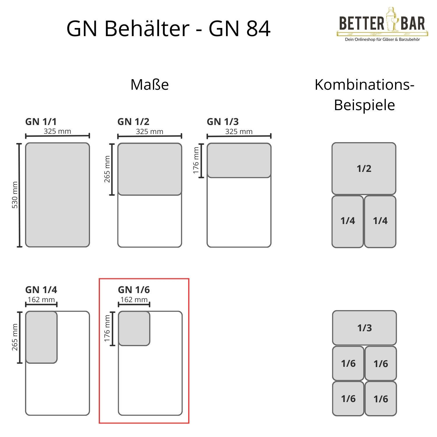 GN 1/6 Behälter - Polypropylen - GN 84 | 15 cm