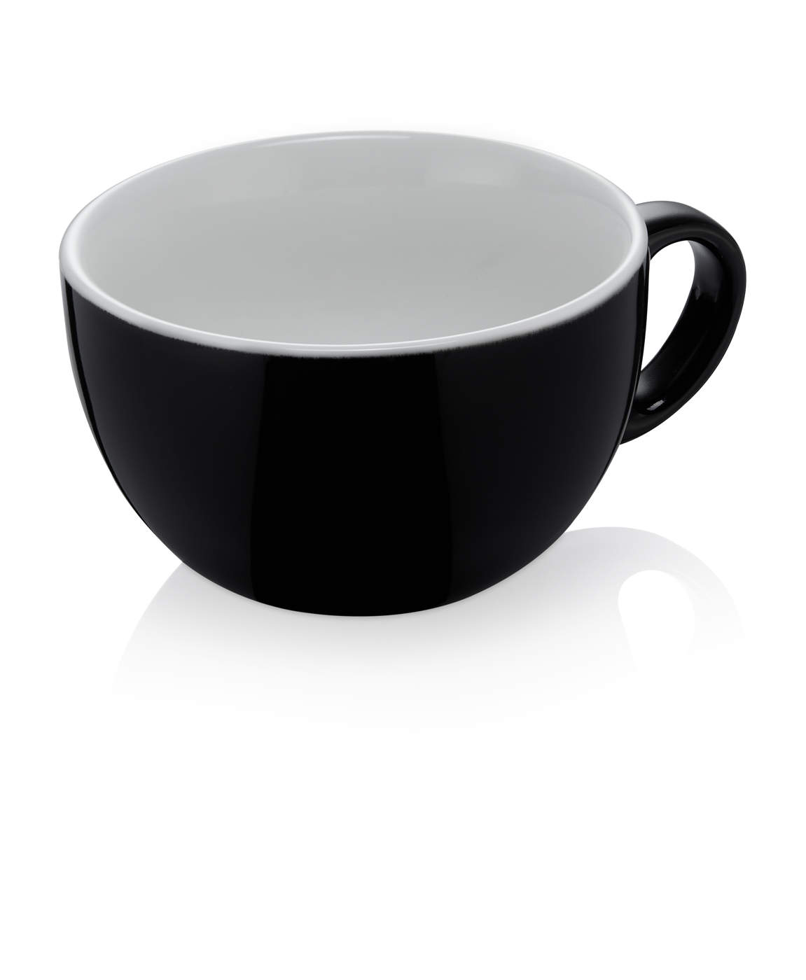 Caffé Latte Tasse - Italia Black | Schwarz - 350 ml (6 Stk)
