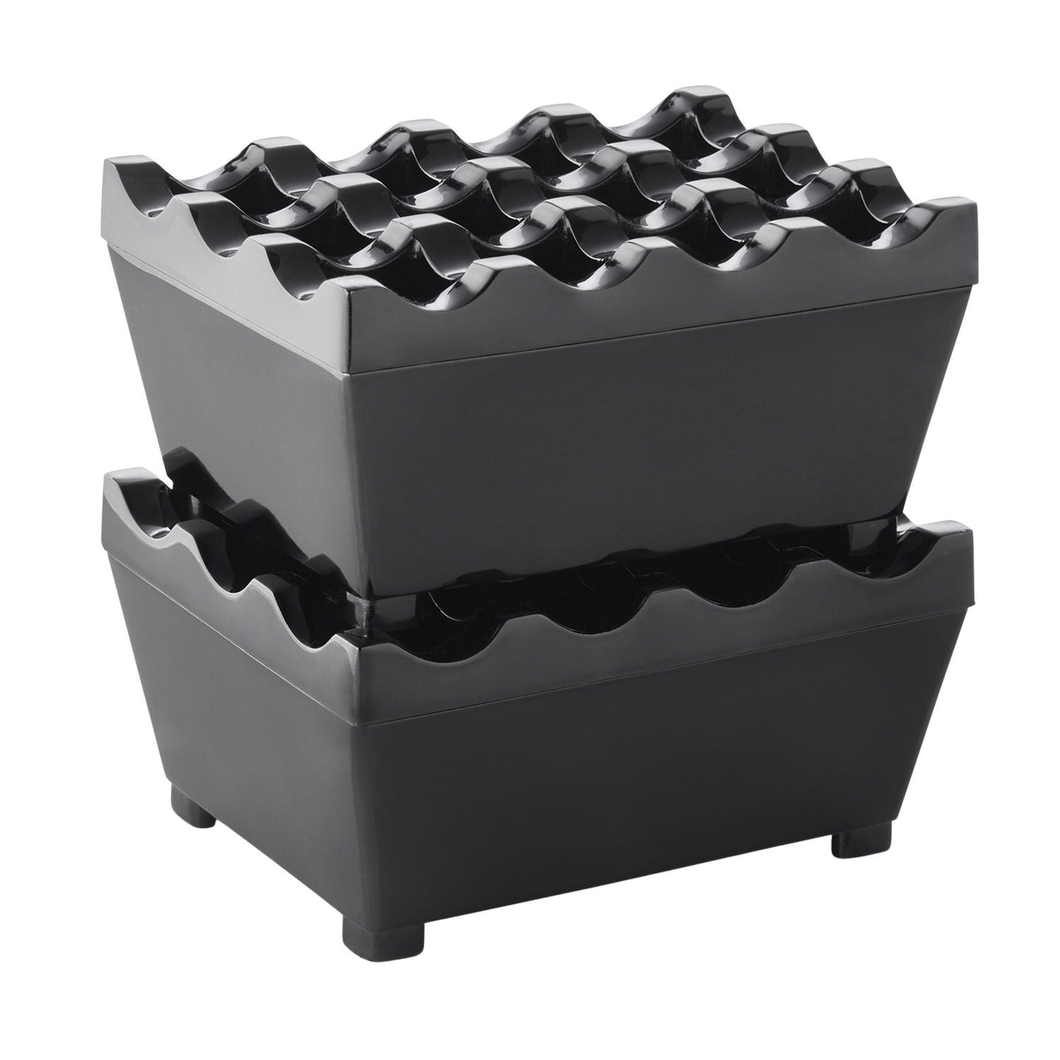 Windaschenbecher schwer | stapelbar - schwarz - 9,5 cm