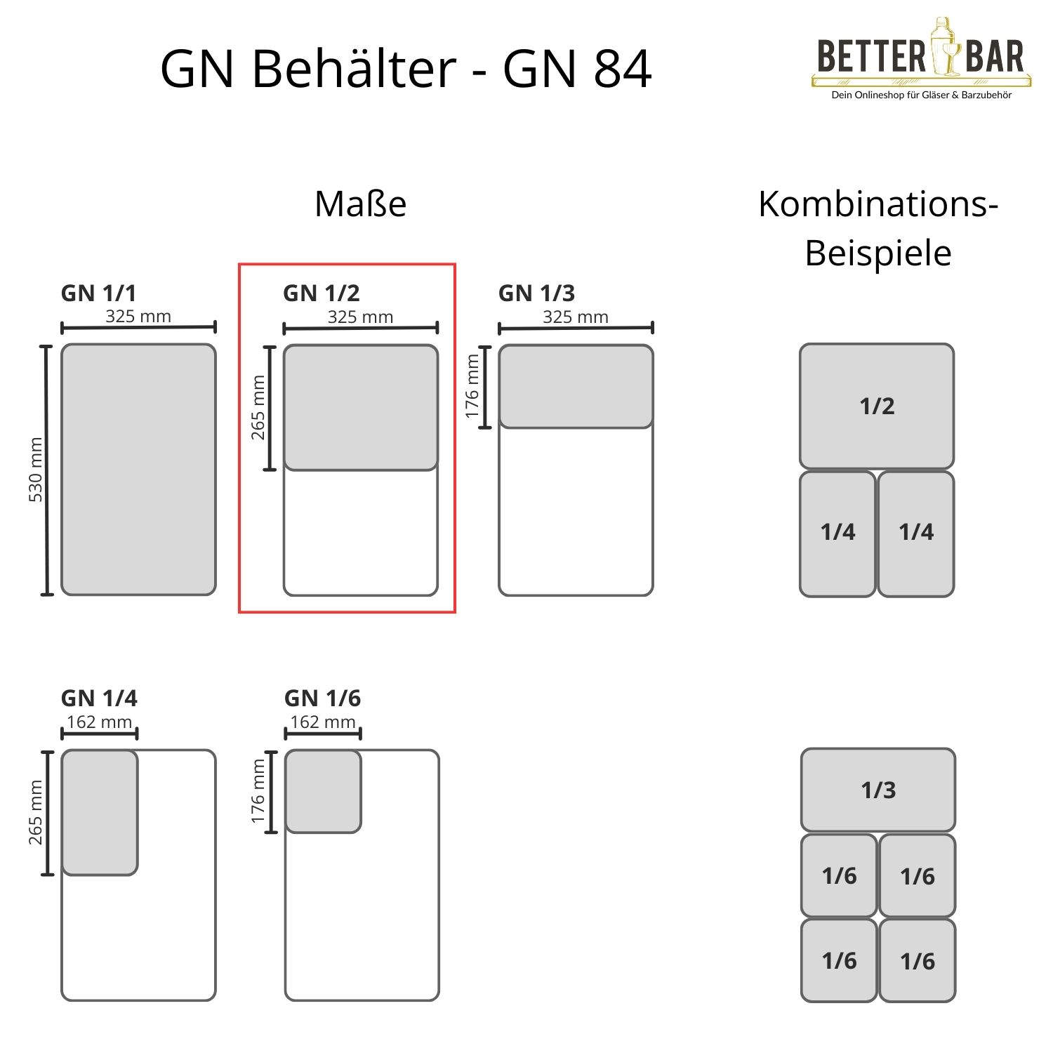 GN 1/2 Behälter - Polypropylen - GN 84 | 10 cm
