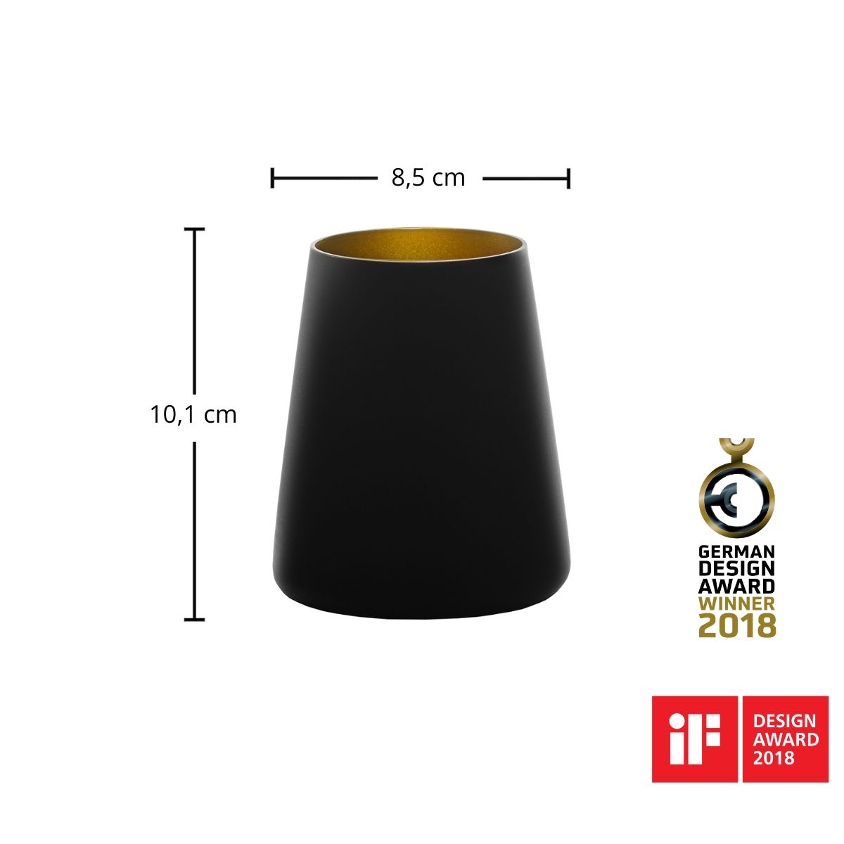 Becher Schwarz-Gold | Elements Power - Stölzle Lausitz (6 Stk)