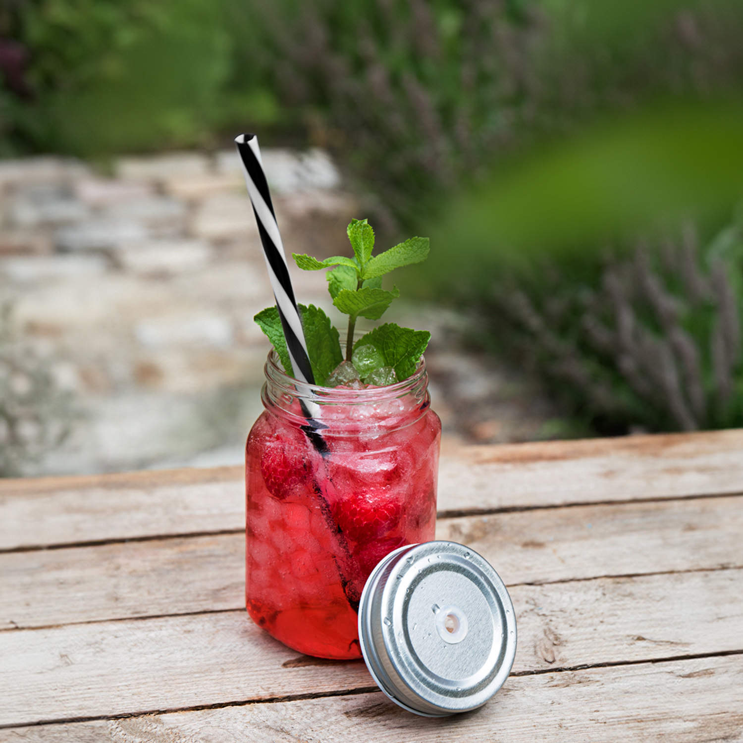 Deckel mit Trinkhalm - für Drinking Jar  (6 Stk)