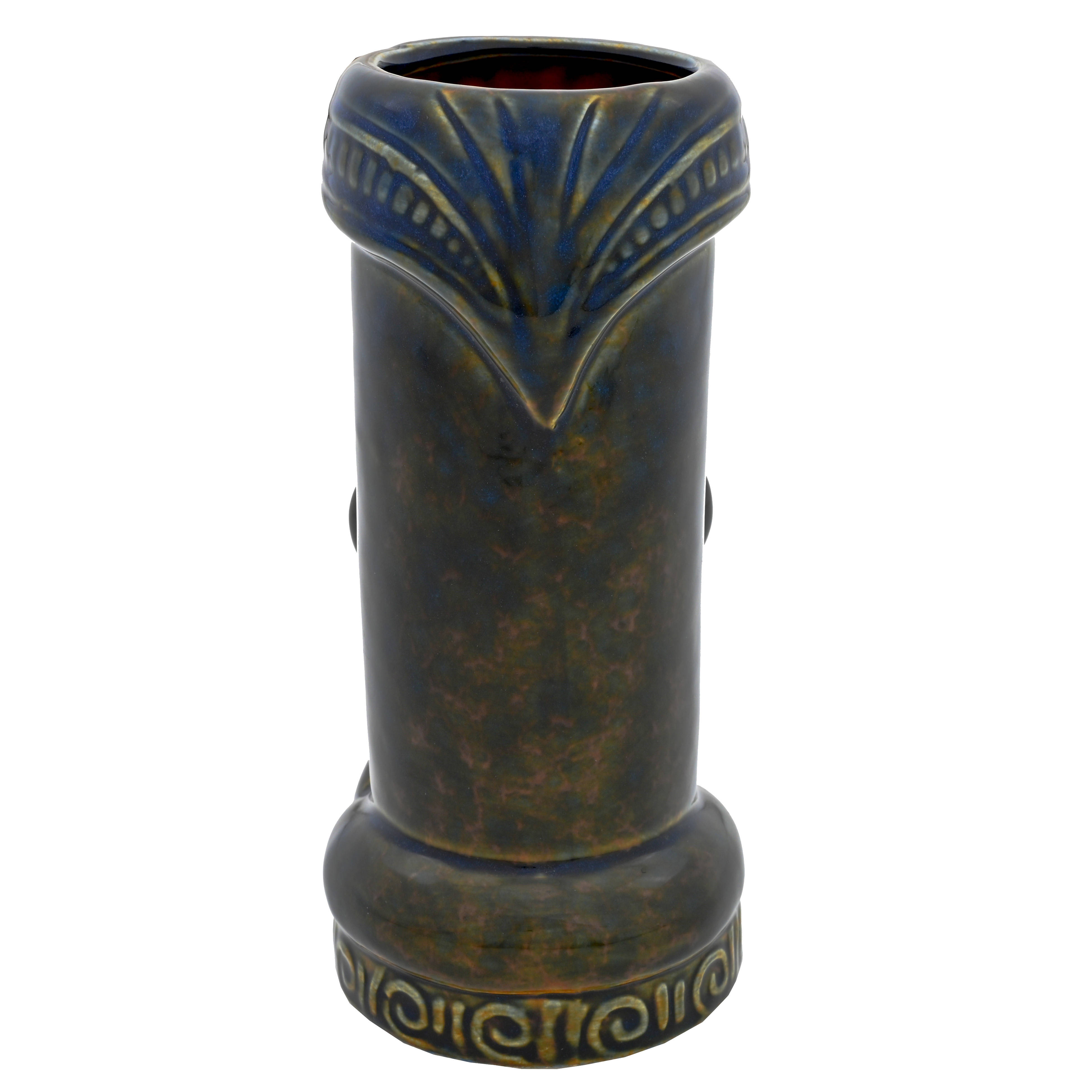 Rückseite des blauen Tiki Bechers Hypno
